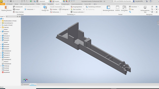 CAD-Modell einer Klaviertaste in Inventor