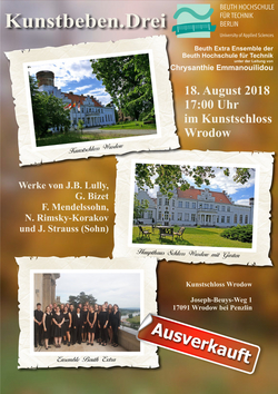 Konzert im Kunstschloß Wrodow am 18. August 2018