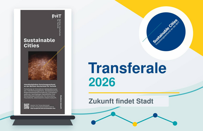 © Bildgestaltung unter Verwendung des Sustainable-Cities-Logos und des Roll-ups (BHT). Foto im Roll-up: Halten/Adobe Stock. Sustainable_Cities_Transferale_2026